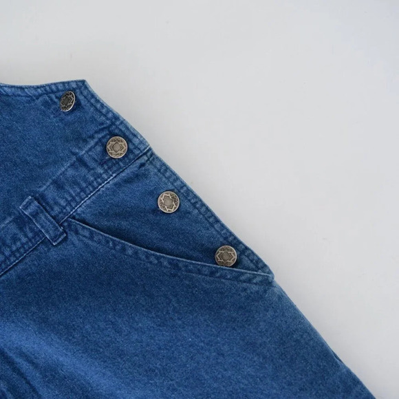 Vintage 90'S Tabi International Blue 100% Cotton Straight Leg Overalls M - Picture 8 of 16